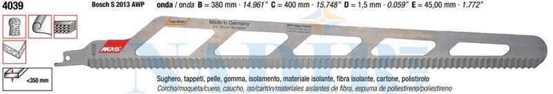 LAMA GATTUCCIO MM.400 TAGLIO MATERIALI ISOLANTI ART.4039