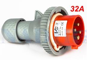 SPINA VOLANTE INDUSTRIALE 4 POLI ROSSA 32A 380V 3P+T IP67 VB-0242