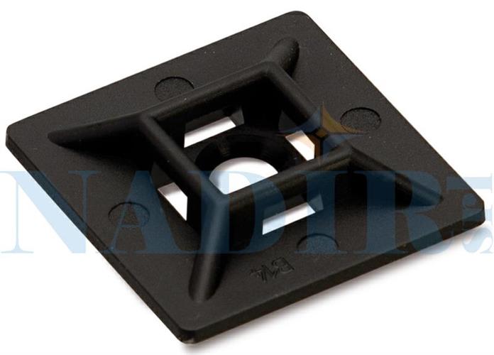 BASETTA FASCETTA CABLAGGIO NERA 19X19 C/BIADESIVO CF.100PZ