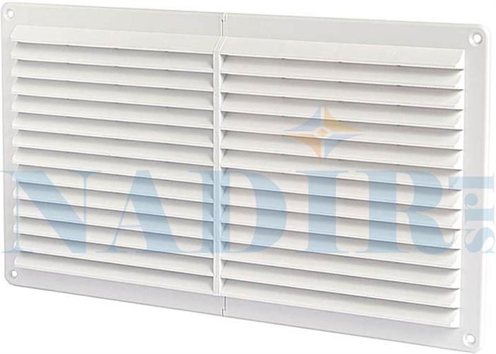 GRIGLIA RETTANGOLARE AERAZIONE BIANCA MM.230X430 CON RETE ANTINSETTO