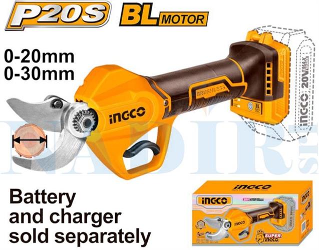 FORBICE DA POTA BATTERIA INGCO 20V ø30 MAX SOLO CORPO MACCHINA