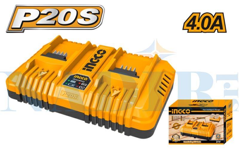 CARICABATTERIA RAPIDO DOPPIA BATTERIA INGCO 20V