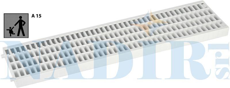 GRIGLIA ANTITACCO PVC PER CANALETTA PEDONABILE A15 CM.20X50