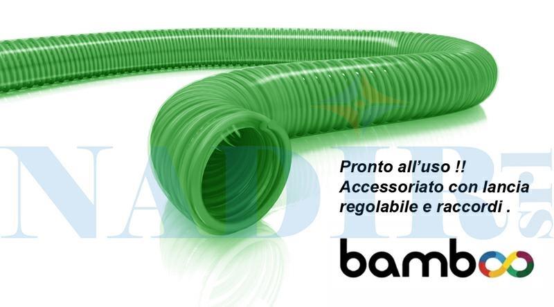 TUBO BAMBOO FORTE 5/8X15MT COLORE VERDE ACCESSORIATO