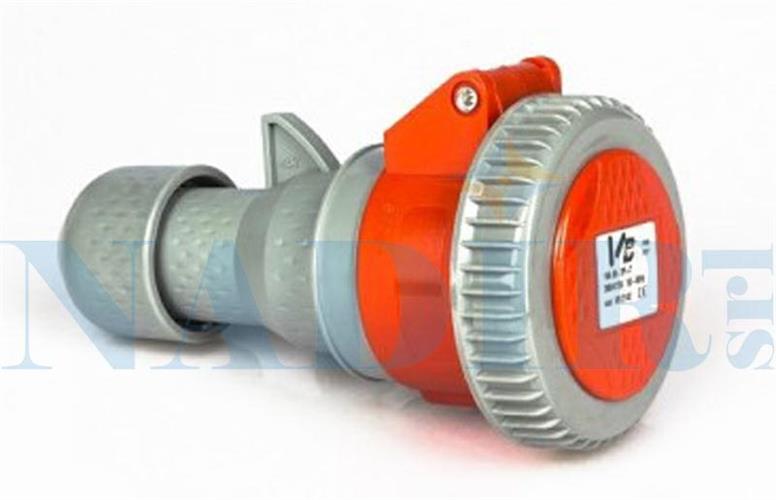 PRESA VOLANTE INDUSTRIALE 4 POLI ROSSA 32A 380V 3P+T IP67 VB-2242