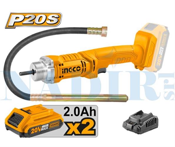 AGO VIBRANTE INGCO ø35X120 DOPPIA BATTERIA 20V 2.0AH CCVLI2023013