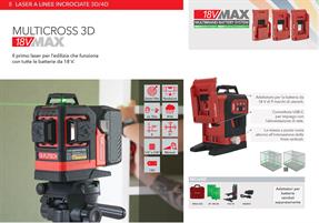 LIVELLA LASER FUTECH PROFESSIONALE 18V MULTICROSS 3D SENZA BATTERIA