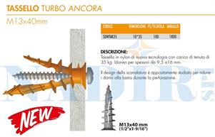 TASSELLO CARTONGESSO TAK35 ø10X35MM PORTATA KG.35
