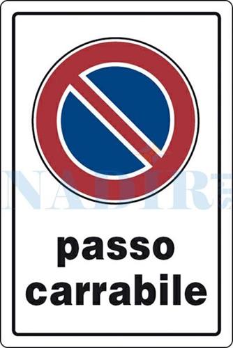 TARGA PLASTICA PASSO CARRABILE CM.30X20