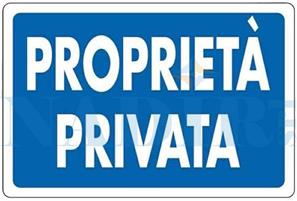 TARGA PLASTICA PROPRIETA' PRIVATA CM.20X30