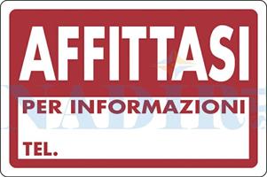 TARGA PLASTICA AFFITTASI CM.20X30