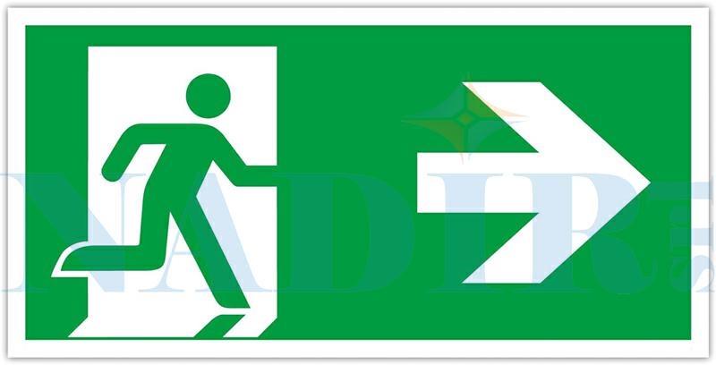 TARGA PLASTICA USCITA EMERGENZA DESTRA CM.30X20