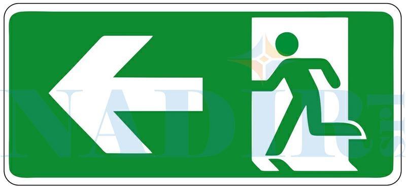TARGA PLASTICA USCITA EMERGENZA SINISTRA CM.30X15