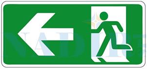 TARGA PLASTICA USCITA EMERGENZA SINISTRA CM.30X15