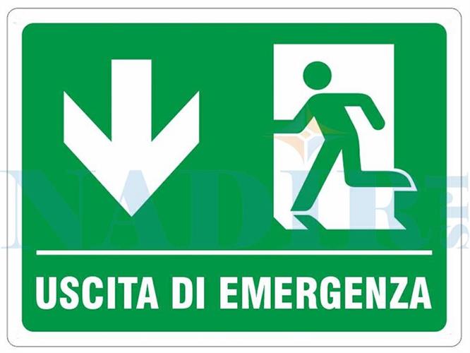 TARGA PLASTICA USCITA EMERGENZA CENTRALE CM.30X15
