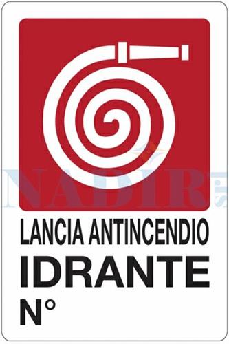 TARGA PLASTICA IDRANTE NUMERATA CM.30X20