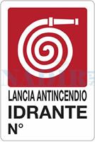 TARGA PLASTICA IDRANTE NUMERATA CM.30X20