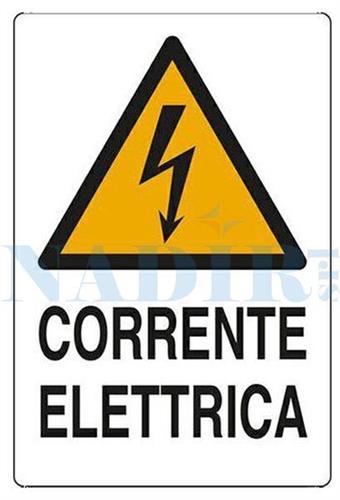 TARGA ALLUMINIO CORRENTE ELETTRICA CM.30X20