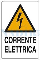 TARGA ALLUMINIO CORRENTE ELETTRICA CM.30X20