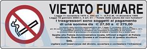 ETICHETTA ADESIVA CM.15X5 VIETATO FUMARE CON NORME