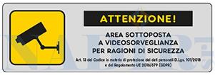ETICHETTA ADESIVA CM.15X5 AREA VIDEOSORVEGLIATA