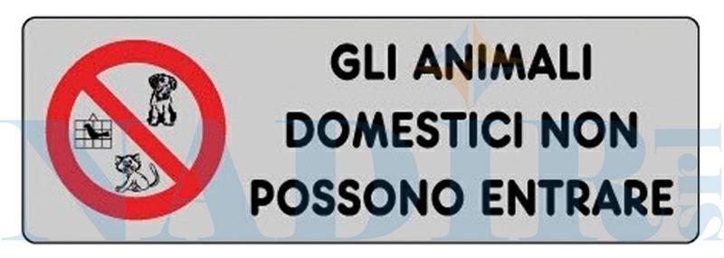 ETICHETTA ADESIVA CM.15X5 ANIMALI DOMESTICI NON AMMESSI