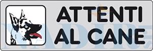 ETICHETTA ADESIVA CM.15X5 ATTENTI AL CANE