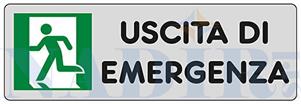 ETICHETTA ADESIVA CM.15X5 USCITA DI EMERGENZA SINISTRA