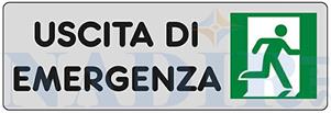 ETICHETTA ADESIVA CM.15X5 USCITA DI EMERGENZA DESTRA