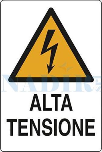 ETICHETTA ADESIVA TRIANGOLO ALTA TENSIONE CM.12X18