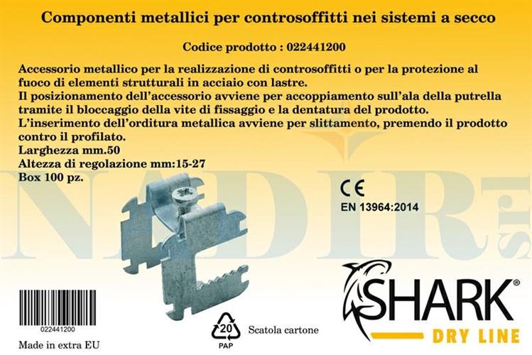AGGANCIO SCATTO UNIVERSALE PER PUTRELLA PROFILO DA SOFFITTO 27/50