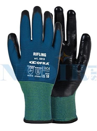 GUANTO POLIESTERE E NITRILE COFRA RIFLING TG 10 EN388:2016 4121X