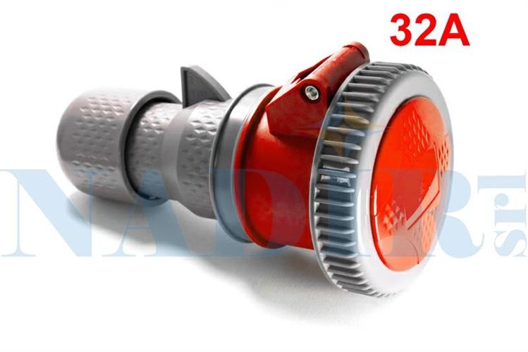 PRESA VOLANTE INDUSTRIALE 5 POLI ROSSA 32A 380V 3P+N+T IP67 VB-2252
