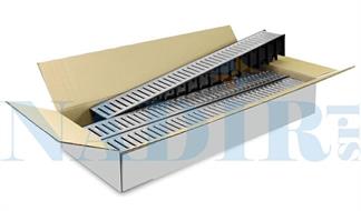 KIT 3 CANALETTE NERE CON GRIGLIA ACCIAIO CM.10X5 CM.100 +2 TAPPI