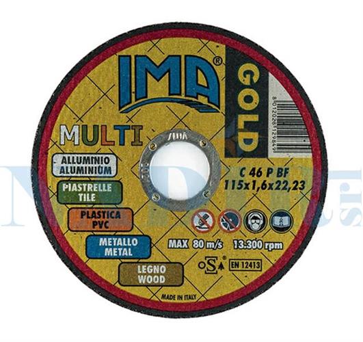 DISCO ABRASIVO PIANO IMA MULTI ALLUMINIO-PIASTRELLE-PLASTICA 115X1.6