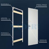 PORTA FILO MURO REVERSIBILE A BATTENTE CM.70X210