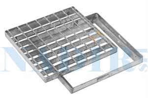 GRIGLIA ACCIAIO CON TELAIO MM.600X600 MAGLIA 33X33