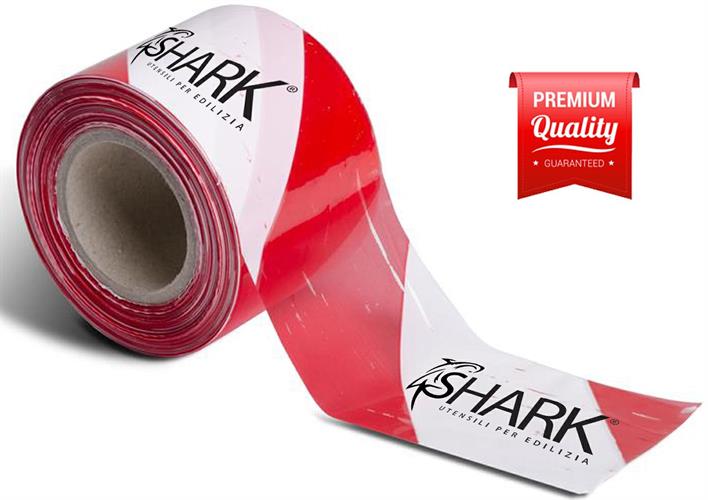 NASTRO SEGNALETICO SHARK PREMIUM LINE BIANCO ROSSO CM.7X200MT
