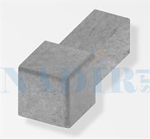 CAPSULA QUADRA ALLUMINIO EFFETTO PIETRA CEMENTO H.10 BL 2PZ