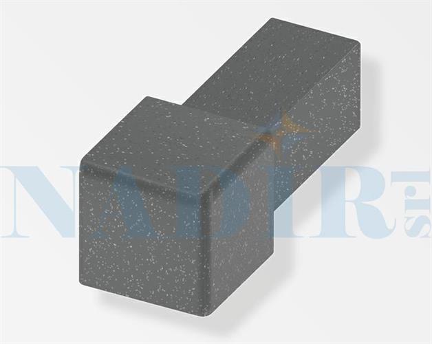 CAPSULA QUADRA ALLUMINIO EFFETTO PIETRA ANTRACITE H.10 BL 2PZ