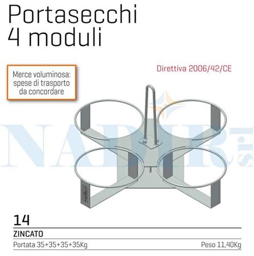PORTA SECCHIO ACCIAIO 4 MODULI C.S.C. ART.14