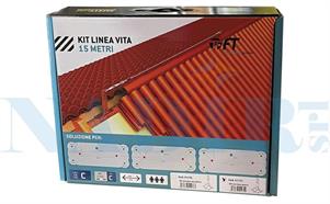 KIT 15 MT LINEA VITA FT BASE PIANA ACCIAIO VERNICIATO ROSSO COPPO