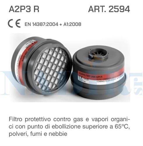 FILTRO SINGOLO A BAIONETTA 2594 RESPIRATORI MILLA A2P3