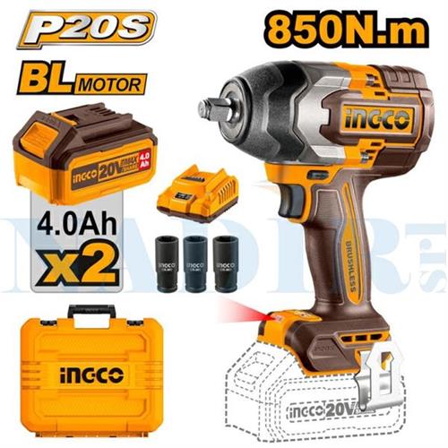AVVITATORE MASSA BATTENTE 1/2 INGCO 850NM CIWLI2085 2X4.0 AH