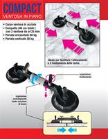 VENTOSA DOPPIA AVVICINAMENTO PIASTRELLE ø125 PORTATA 60KG COMPACT