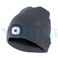 BERRETTO DA CANTIERE GRIGIO SCURO CON LUCE LED 100Lm RICARICA USB