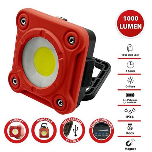 PROIETTORE A LED 1000Lm PORTATILE RICARICABILE MINI IR824 MAGNETICO