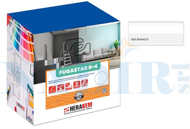 FUGANTE PIASTRELLE HERAKEM BUSTA KG.2.5 COLORE N°100 BIANCO