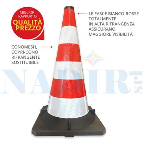 CONO SEGNALETICO GOMMA CM.54 OMOLOGATO R2 CE UNI EN13422