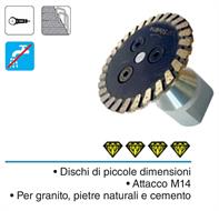 DISCO DIAMANTATO M14 LAVORI DI PRECISIONE ø40 GRANITO-PIETRE-CEMENTO